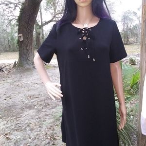 EUC "QVC" Black designer t-shirt dress